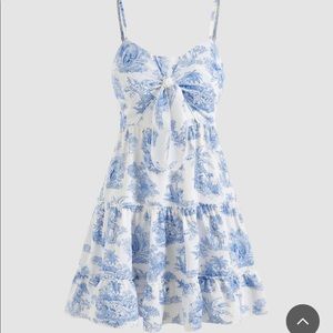 NWT, New with tags Cider brand bow mini dress,  blue and white, size medium